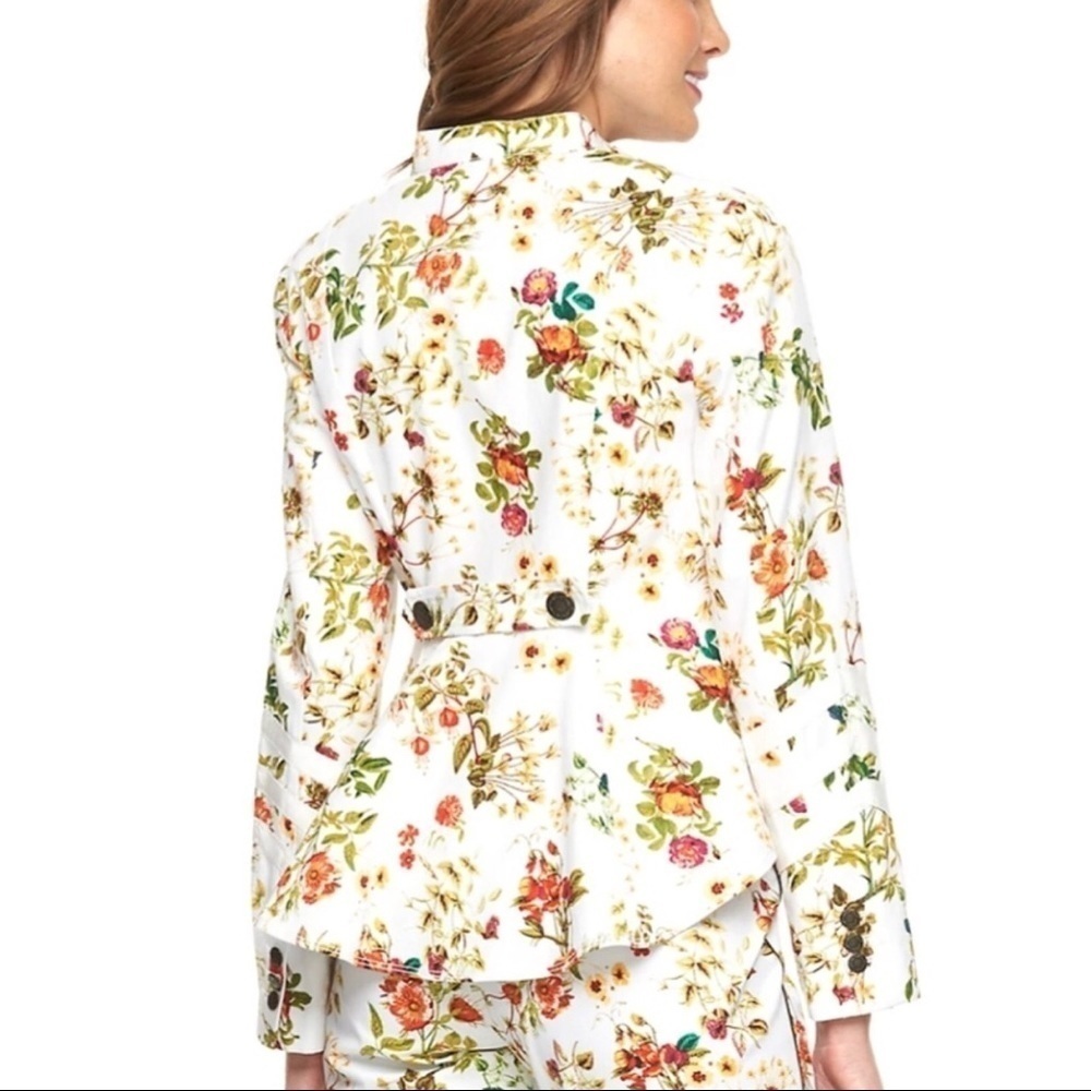 DISNEY Jacket Size XL Alice Looking Glass Atwood Floral Designer White - Picture 4 of 15